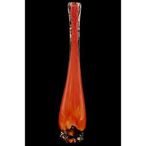 Stunning red crackle art glass swung vase